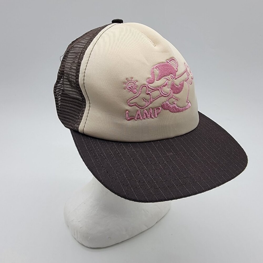 Lamp Ware Brown Mesh USA Made Trucker Snapback Hat Pinkβ Mouse Lamp Cap